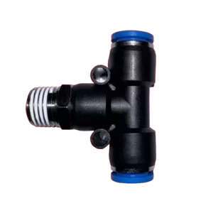 8mm Push-In Tee Air Fitting (Tube-to-Tube with Male Thread)